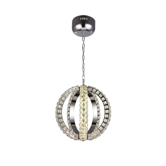 Bethel ORB STAINLESS STEEL FRAME LED LIGHT WITH CLEAR CRYSTAL DETAILING