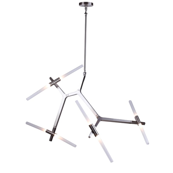 Bethel SATIN NICKEL FRAME WITH GLASS TWIST ON ROD LIGHT FIXTURE