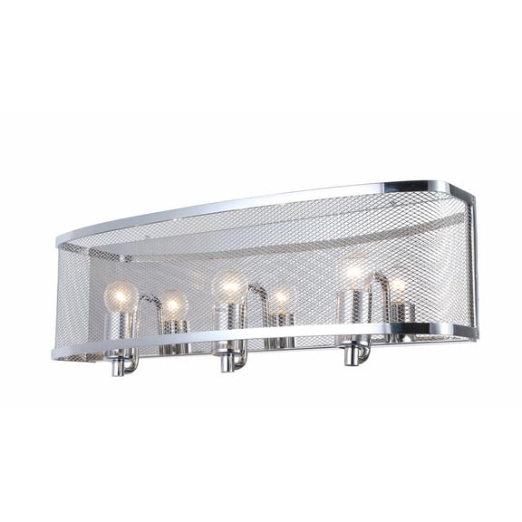 Bethel THREE LIGHT METAL MESH SHADE WALL SCONCE IN A CHROME FRAME