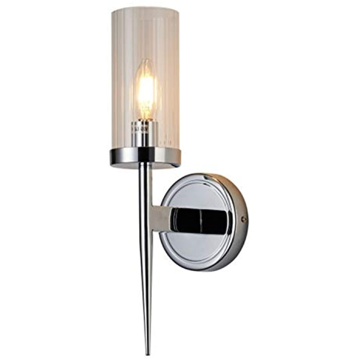 Elegant Chrome Dimmable Wall Sconce with Clear Glass Shade