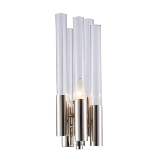 Bethel International Wall Sconce Chrome Metal & Glass