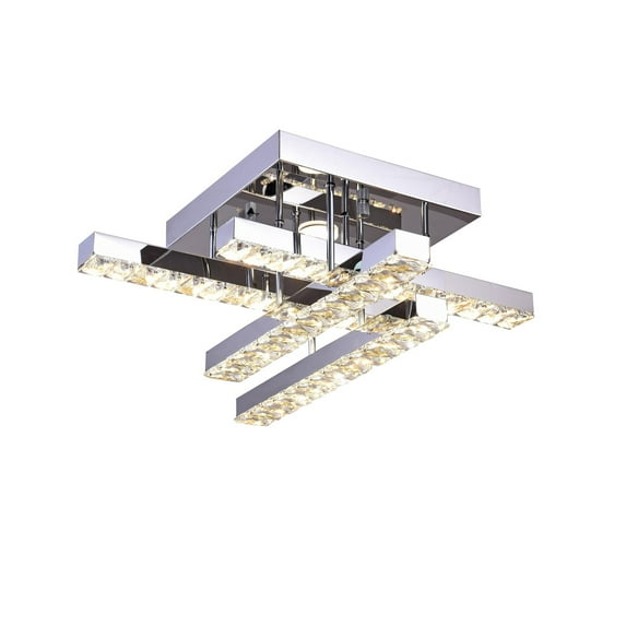 Bethel a Chrome Frame LED Flush Mount with Clear Crystals