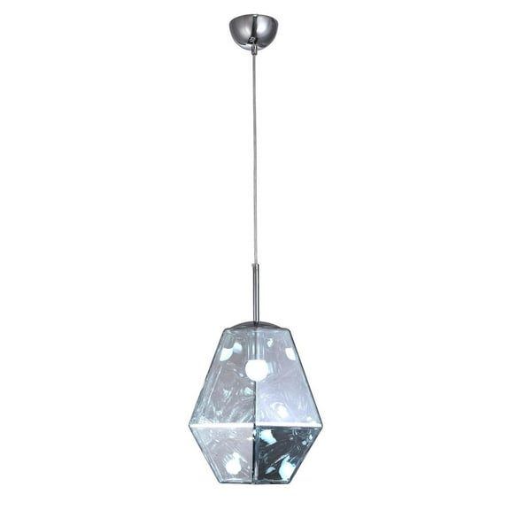 Bethel International Single Pendant Lighting Chrome Metal & Acrylic