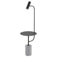 thumbnail image 1 of Bethel  a Matte Black Metal Frame Floor Lamp/Side Table with a Concrete Base, 1 of 5