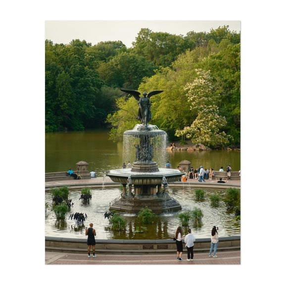 Bethesda Fountain, Central Park - Manhattan New York Photography Nature Scenic Landscape Unframed Wall Art Print 20 x 24 inches