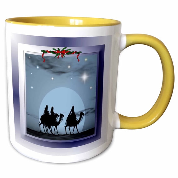 3drose, Bethlehem, 11oz Two-tone Yellow Mug