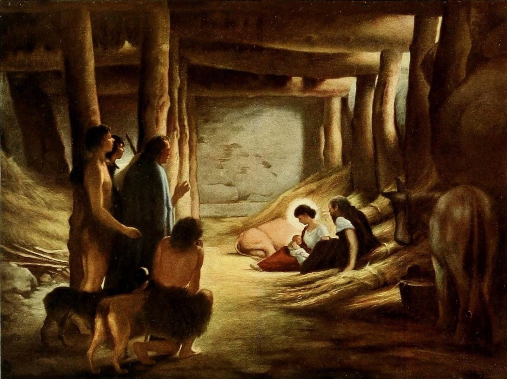 Bethlehem 1912 Nativity scene Canvas Art - Charles Post (18 x 24)