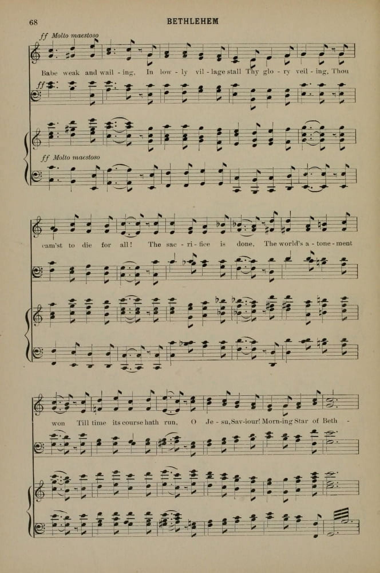 Bethlehem 5 Gounoud Christmas Carols & Hymns 1910 Canvas Art - (24 x 36)