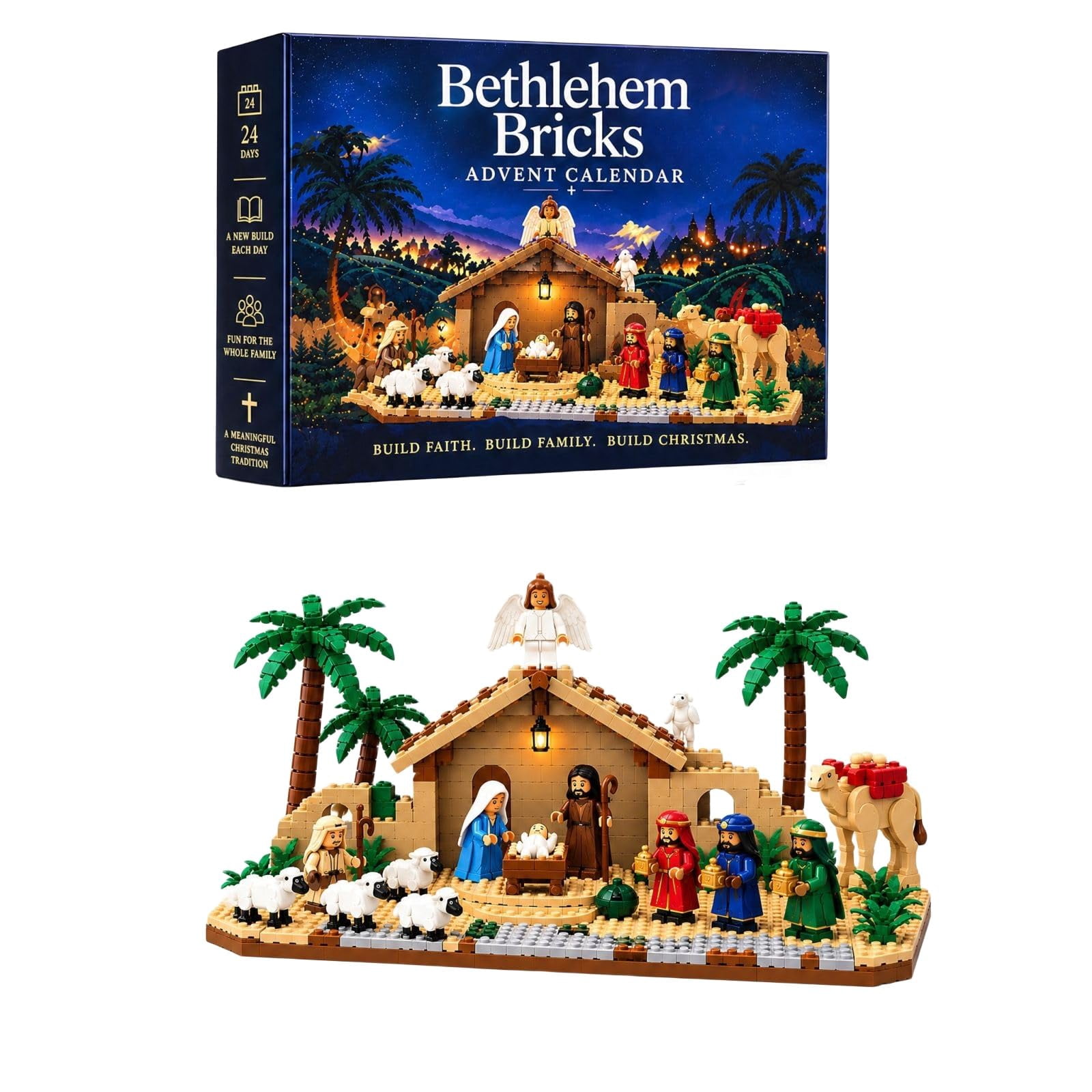 Bethlehem Bricks Nativity Advent Calendar 2026,24-Day Christmas ...