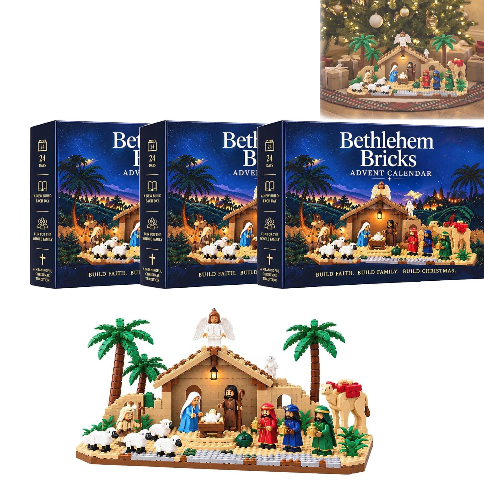 Building Pricks Bethlehem Bricks Nativity Advent Calendar 2026 Building Set (A-,1 ...