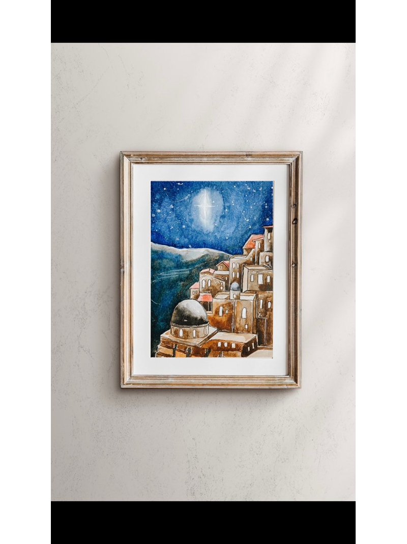 Bethlehem Christmas O Little Town Wall Art Print, Holiday, Seasonal ...