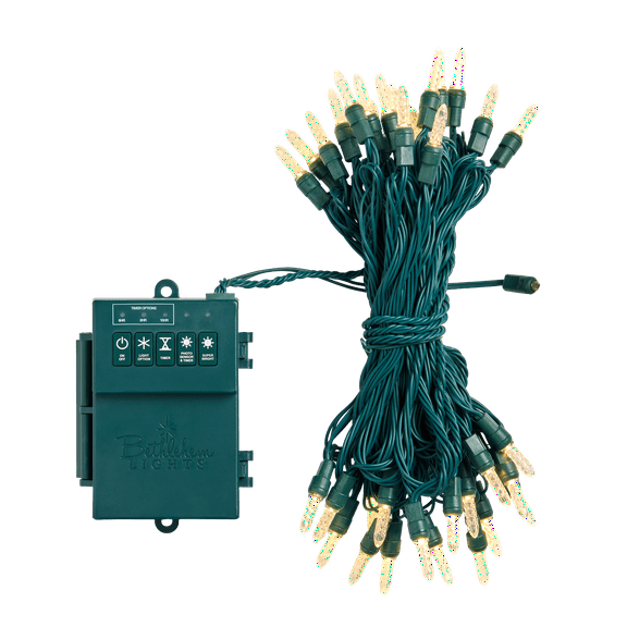 Bethlehem Lights Mini Faceted 17' Battery LED Lightstrand (Warm White)