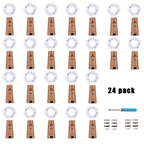 Bethlehem Lights Wine Bottle Lights with Cork 24Pack 20LED Battery