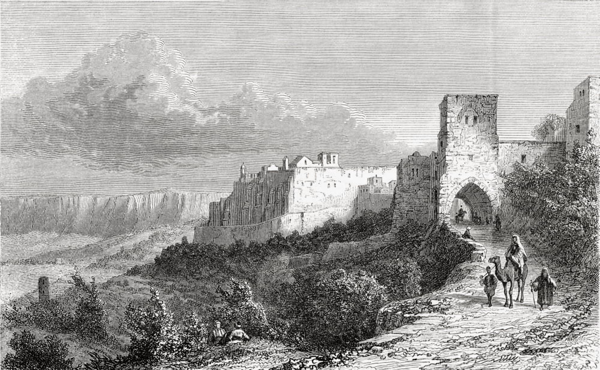 Bethlehem Palestine In The 19Th Century From El Mundo En La Mano Published 1875 Canvas Art - Ken Welsh Design Pics (36 x 22)