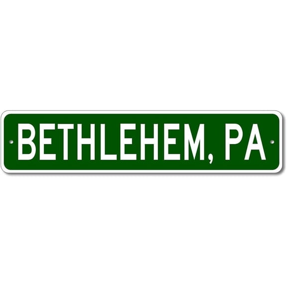 Bethlehem Pennsylvania Metal Wall Decor City Limit Sign 16x4 Inch