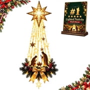 Bethlehem Star of Faith Lighted Nativity Wall Decor, Bethlehem Star Heaven Trail Wall Decor