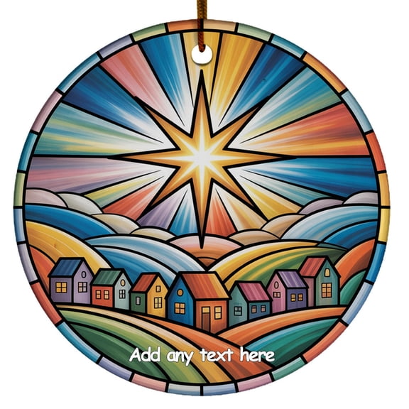 Bethlehem Star over City Ceramic Ornament  Personalized Ornament Gift for Family, Friends, Boy & Girl, Christmas 2025 Tree Keepsake