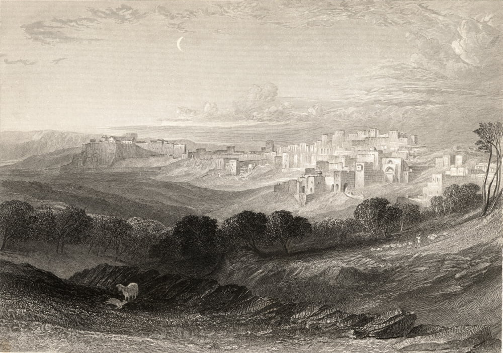 Bethlehem WLLeitch From A Sketch By EArrundale Engraved By WMiller Canvas Art - Ken Welsh Design Pics (36 x 24)