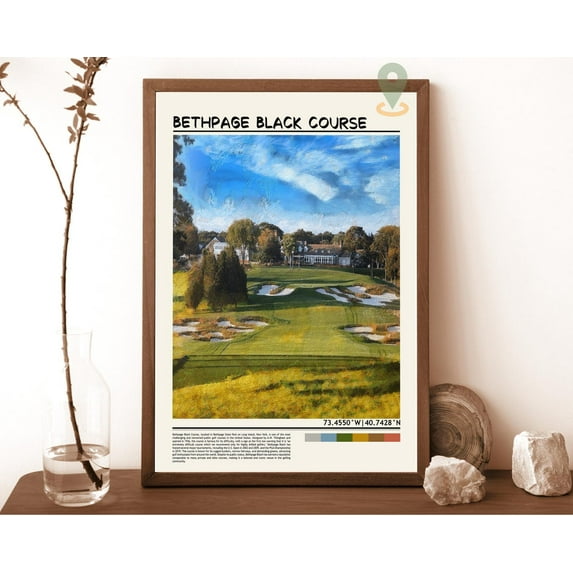 Bethpage Black Course Print, Bethpage Black Course Map, Bethpage Black Course Poster, Bethpage Black Golf Course, Bethpage Black Course Wall Art, Modern Wall Decor, 12x18 UNFRAMED