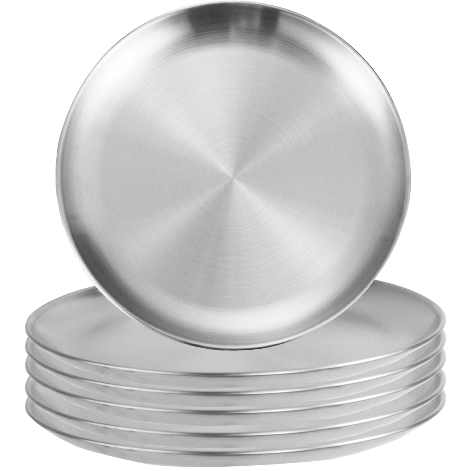 Betinyar Stackable Reusable Dinner Plates, Stainless Steel, 6 Piece
