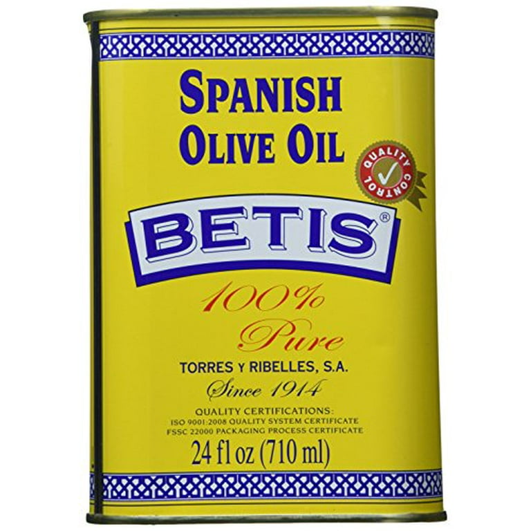 Betis Pure Olive Oil 24oz in Can, Organic Refined Spanish Aceite de Oliva Puro, Fruity Flavor, Gluten Free, All Natural, Ideal for Frying, Drizzles, Sauteing and Salad Dressing (Pack of 1) - betis-pure-olive-oil-24oz-in-can-organic-refined-spanish-aceite-de-oliva-puro-fruity-flavor-gluten-free-all-natural-ideal-for-frying-drizzles-sauteing-and-salad-dressing-pack-of-1