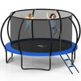 thumbnail image 1 of Betisef 12 FT Recreational Trampoline W/ Safety Enclosure Net – Indoor & Outdoor Use, Round Trampoline For Kids Blue, 1 of 10