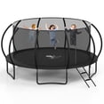 thumbnail image 1 of Betisef 16 FT Recreational Trampoline W/ Safety Enclosure Net – Indoor & Outdoor Use, Round Trampoline For Kids Black, 1 of 10