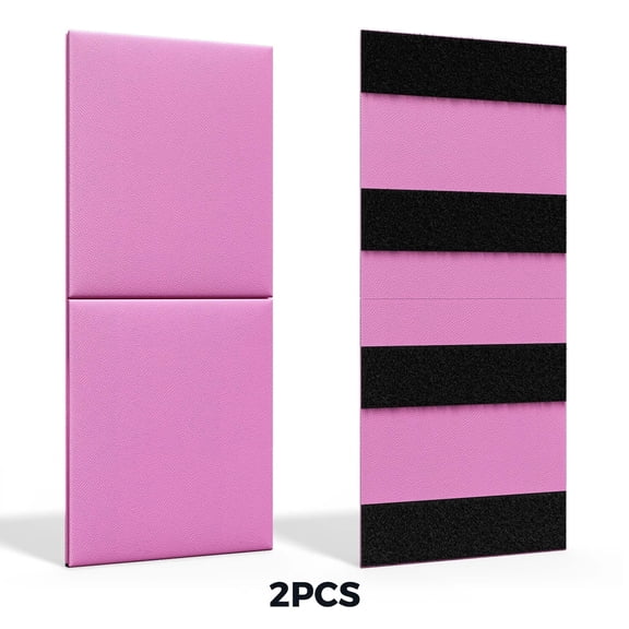 Betisef 2Pcs Wall Padding Panels 5FT*2FT for Indoor Safety, High-Density Foam Gym Wall Pads, Shock-Absorbing Protective Wall Mats, Easy Installation for Home Gym, Martial Arts Studio, Playroom Pink