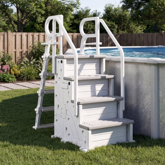 Betisef Pool Ladder above Ground, Heavy Duty 4-Step Pool Ladder with Dual Handrails and Non-Slip Steps, 500 LBS Load Capacity, for 46-58 Inch