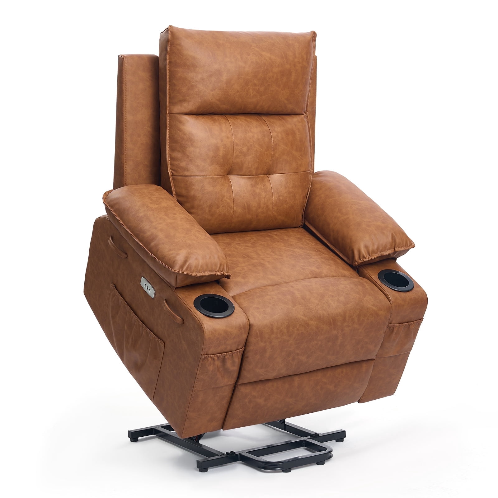 Betisef Power Lift Recliner Chair for Elderly, Adjustable Recline Chair W/Massage & Heat Functions Brown