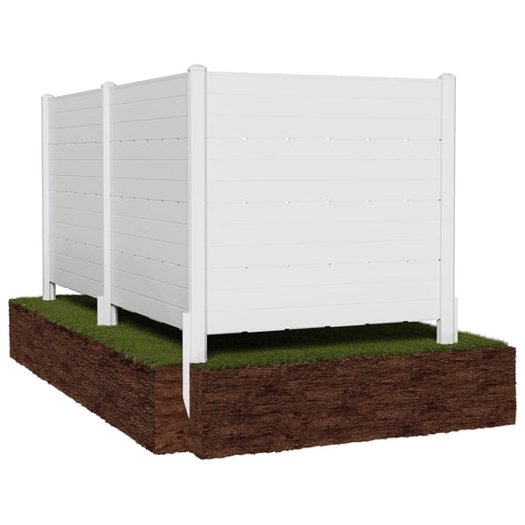 Betisef Privacy Fence 48''W x 45.4''H, Outdoor Privacy Screen & Trash Can Enclosure, PVC Weather-Resistant Fence for AC Unit, Pool Equipment, Backyard Garden, Easy Assembly (3 Panels) White