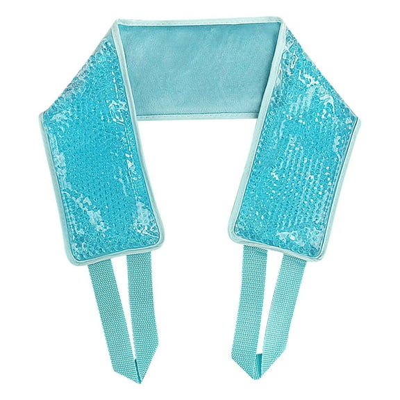 Betivan 2 Counts Hot Compress Shoulder And Neck Care Ice Bag PVC Double-sided Long Neck Bib Cold Paste Shoulder Waist Gel Cold And Hot Dual-use Blue Green