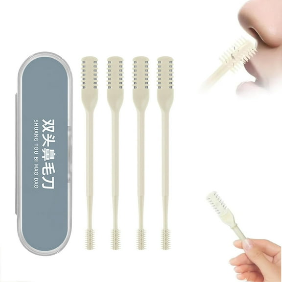 Betivan 4Pcs 2-in-1 Nasal Cutter, 360 Rotating Nose Trimmer for Women & Men, New Double Sided Nose Knife Nasal & Ear Grooming Tool for Men & Women Gift