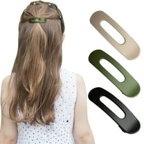 Betivan Beauty 3-Pack Women's Flat Hair Clips - Straight Claw Clips Large Flat Claw Hair Clips Matte Flat Claw Clips Strong Fixing Flat Claws Girls Hair Clips Barrettes Accessories
