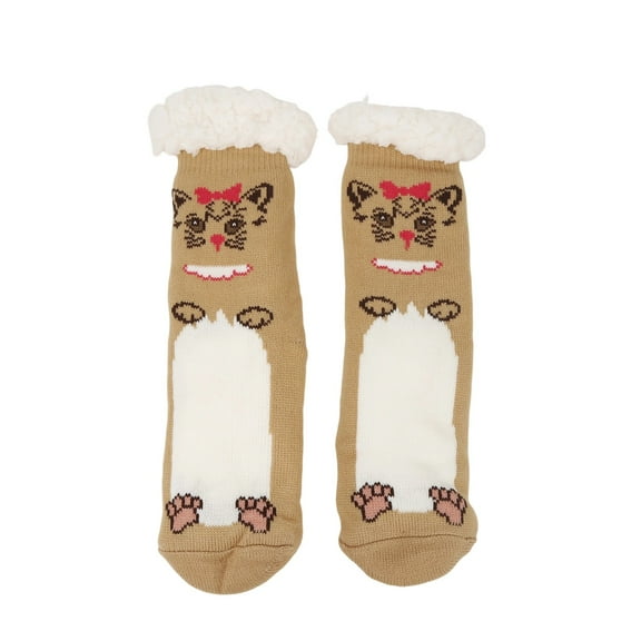 Betivan Christmas Slipper Socks For Women Men Fleece Lined Non Slip Grippers Crew Socks Winter Thick Warm Fuzzy Holiday Clothes