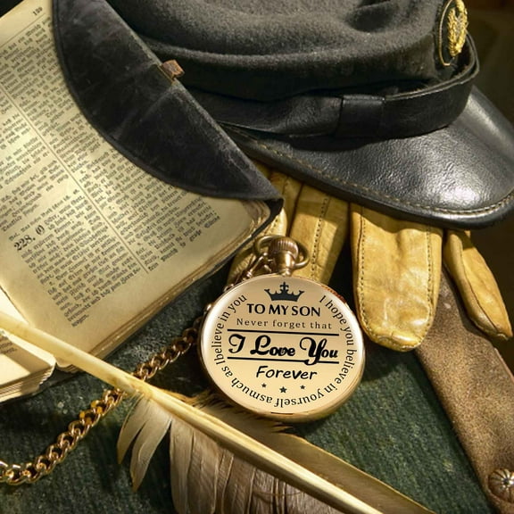 Betivan Fall to My Son Pocket Watch, I Love You Never Forget That, Love Mom from a Mom to a Son Gifts Vintage Style Pocket Watch with Chain for Birthday Anniversary Christmas