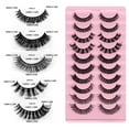 thumbnail image 1 of Betivan Fall Self Adhesive Eyelashes Wispy False Lashes Press-on Natural Look Faux Mink Lashes No Glue Needed Eyelashes Reusable Cat Eye Self Adhesive Eyelashes 10 Pairs, 1 of 5