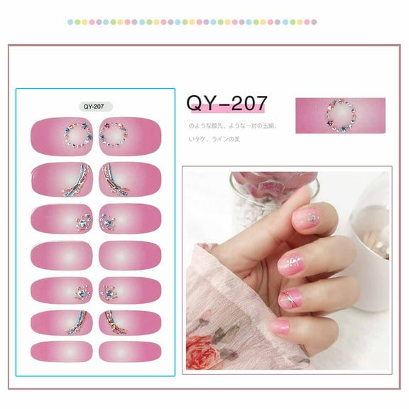 Betivan Full Wrap Nail Stickers Nail Polish Strips Gradient Stickers Glitter Self Adhesive DIY- Art Decals Strips for Holiday Nail Decor