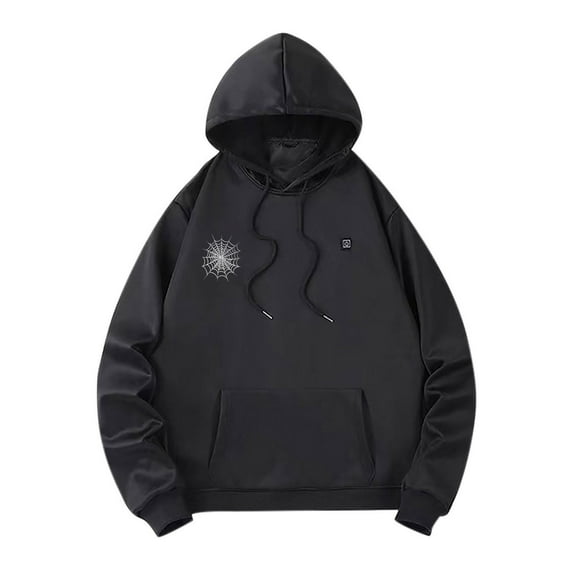 Betivan Heated Hoodie for Men, Electric Heating Sweatshirt with Fleece Lining, Winter Thermal Pullover Sweater 4-Control 29-Zone Heating for Outdoor Activities