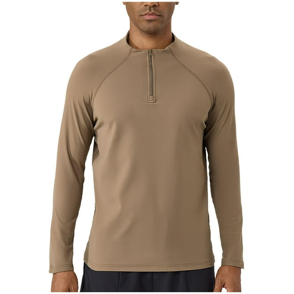 Betivan Men Quarter Zip Pullover Running Shirt Long Sleeve Moisture Wicking Quick Dry Athletic Workout Shirts