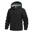 thumbnail image 1 of Betivan Men Winter Casual Solid Hooded Outdoor Jacket, Zipper Long Sleeve Windproof Cycling Coat for Outdoor Activities, 1 of 9