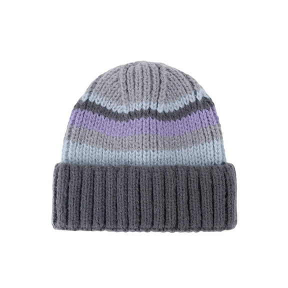 Betivan Men Women Winter Fashion Large Head Circumference Color Matching Knitted Hat, Cozy Cold-proof Beanie for Daily Outdoor Party