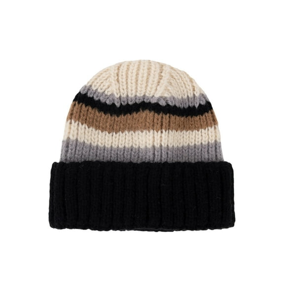 Betivan Men Women Winter Fashion Large Head Circumference Color Matching Knitted Hat, Cozy Cold-proof Beanie for Daily Outdoor Party