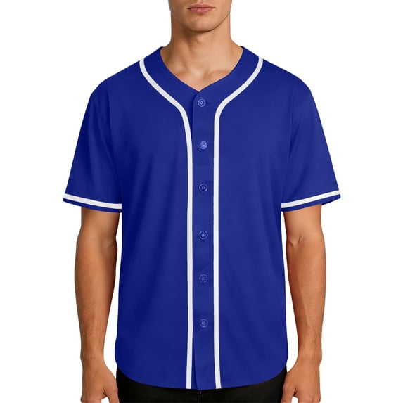 Betivan Men's Baseball Jacket Solid Color Quick Dry Short Sleeved Round Neck Button Up Top Short Sleeve Shirt Lightweight Regular Fit for Daily Casual Sports Outdoor