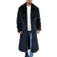 thumbnail image 1 of Betivan Men's Clothing Mens Warm Faux Furry Long Coat Jacket Winter Solid V-neck Outerwear Casual Outerwear Warm Jackets Vintage Outdoor Tops, 1 of 9