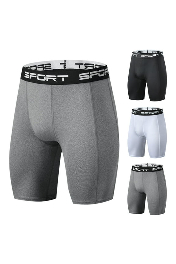 Men's Compression Training Shorts Solid Color Stretch 5 Inch Inseam Base Layer Running Fitness Workout Shorts