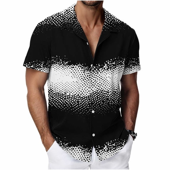 Betivan Men's Hawaiian Shirt Bamboo Linen-like Floral Printed Button Turndown Collar Short Sleeve Tops Summer Casual Loose Daily Beach Outdoor Vacation Lounge Street