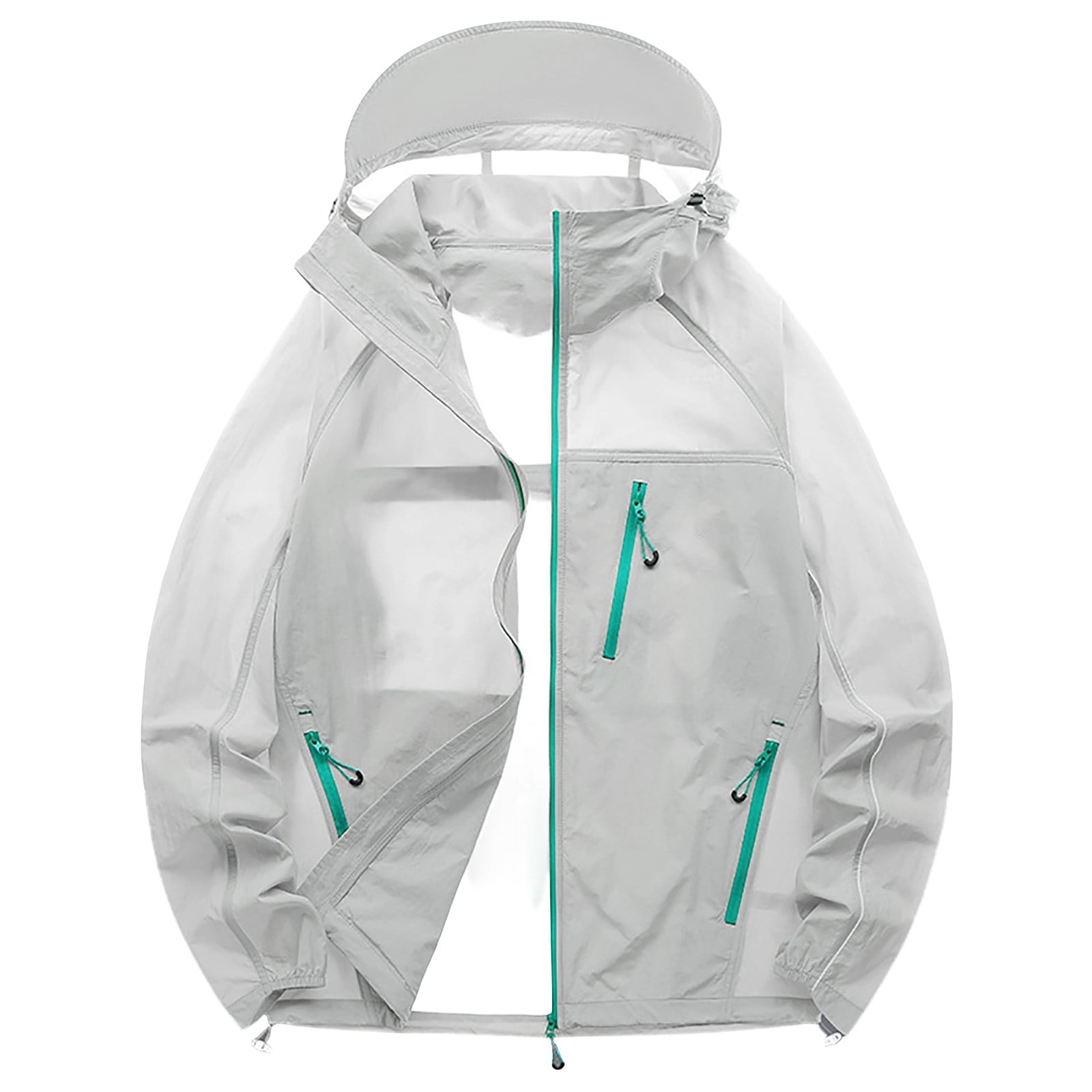 Betivan Men's Hoodie Ice Silk Solid Color Long Sleeved Hooded Zipper ...