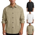 thumbnail image 1 of Betivan Men's Lapel Long Sleeve Shirt Casual Button Closure Loose Fit Fashion Top, Breathable Soft Comfortable Daily Blouse for Daily, Office, Street, Outdoor, 1 of 9