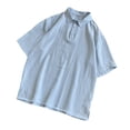thumbnail image 1 of Betivan Men's Linen Top Solid Color Breathable Lightweight Half-Button Turndown Collar Short Sleeve Blouse Spring Summer Fashion Casual Loose Daily Beach Outdoor Leisure Street, 1 of 8